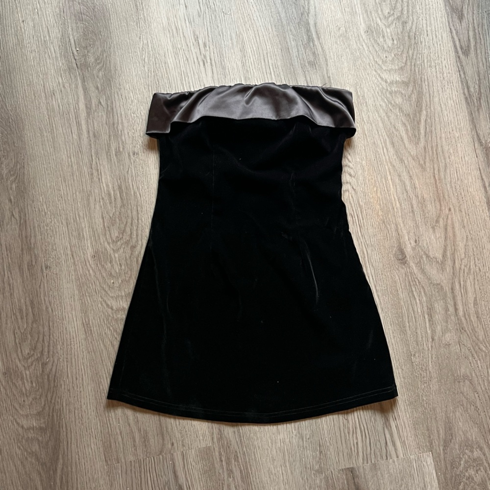 White Fox Boutique Black and Brown Mini Dress